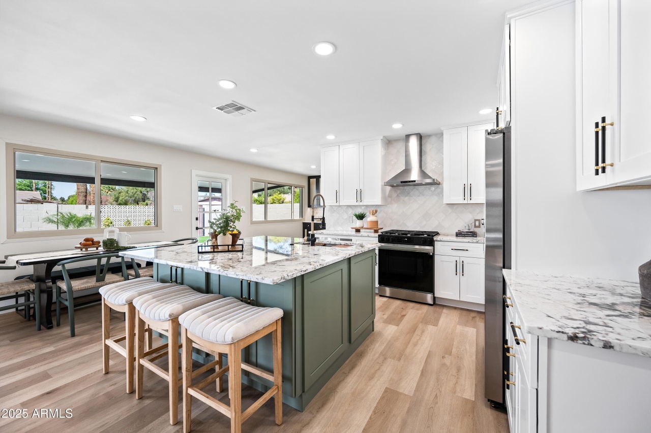 Olive Shaker cabinet installation