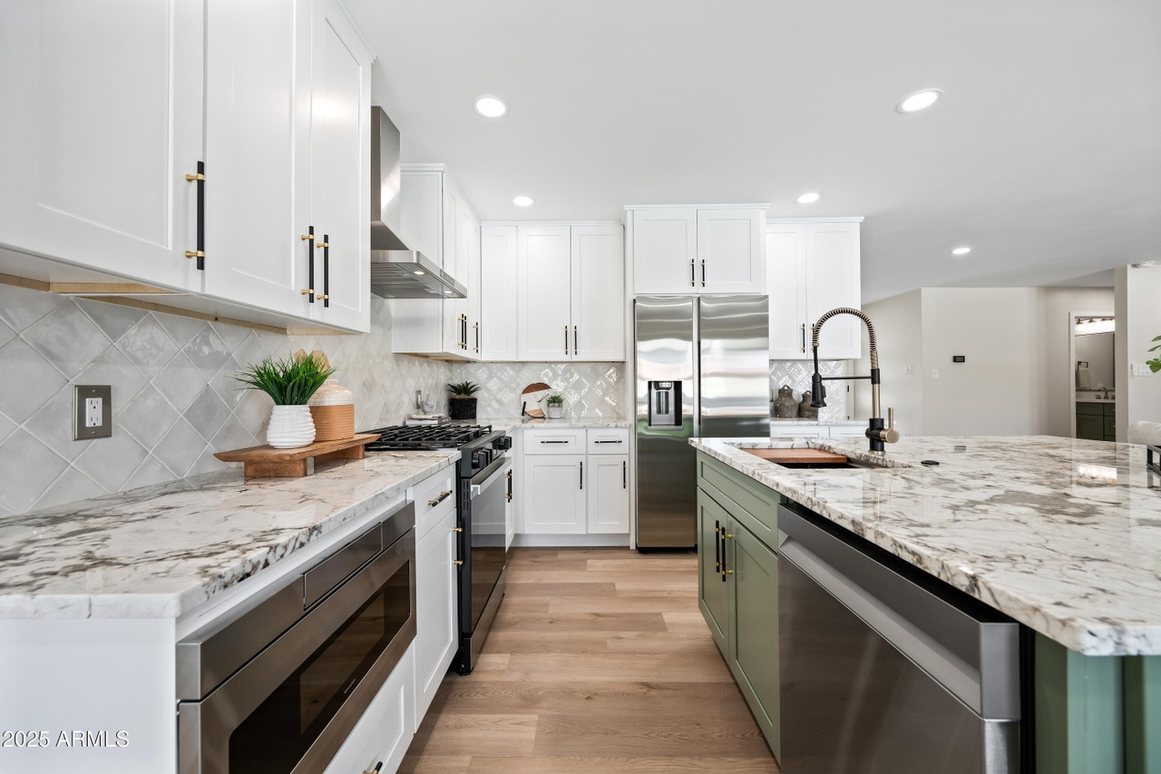 Olive Shaker cabinet installation